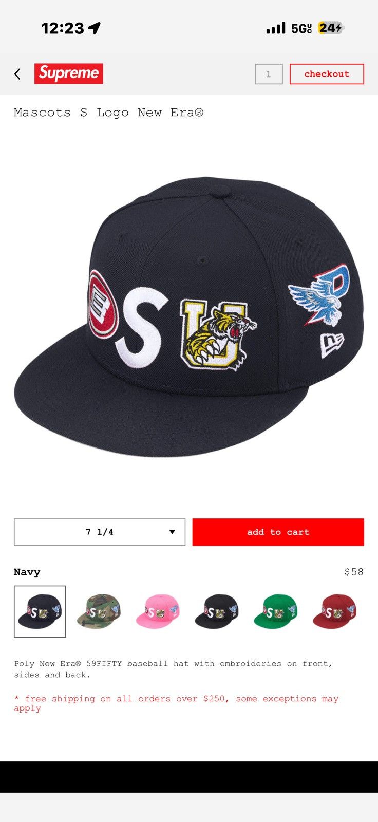 Supreme Supreme Mascots S Logo New Era Size ONE SIZE - 1 Thumbnail