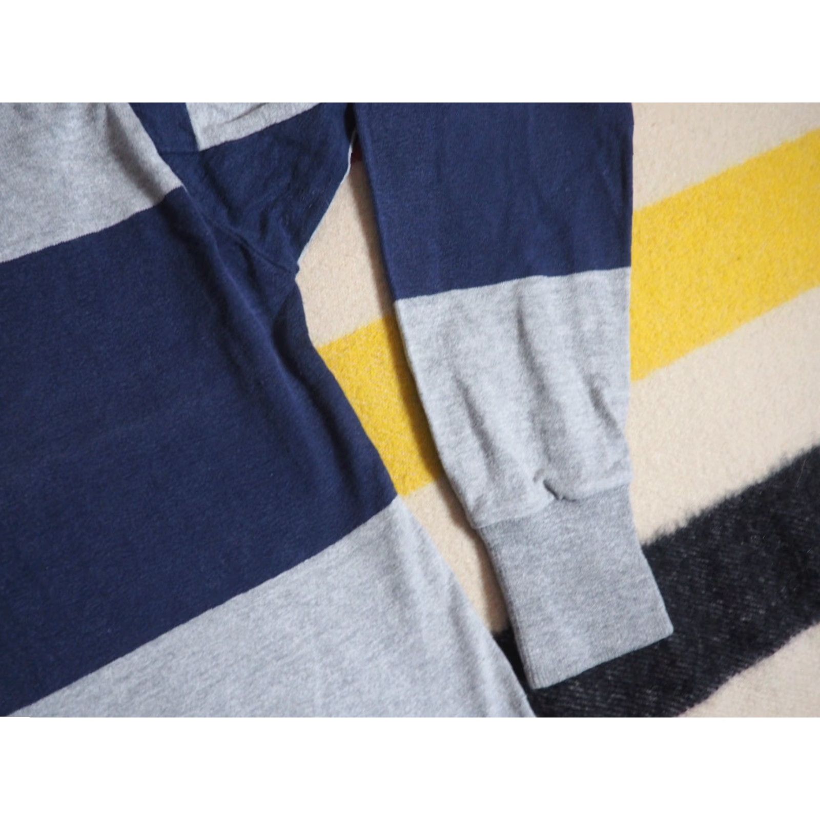 Lands' End VTG Lands End Rugby Polo Shirt L/S Shirt Men XL Blue Gray Striped Cotton 80s 90s Comfort Casual Size US XL / EU 56 / 4 - 6 Thumbnail