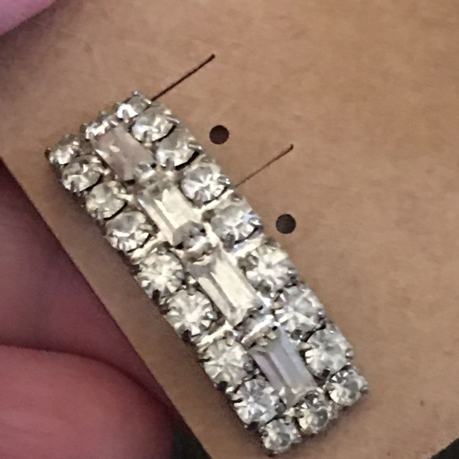 Vintage Vintage elegant clear rhinestone pierced earrings Size ONE SIZE - 2 Thumbnail