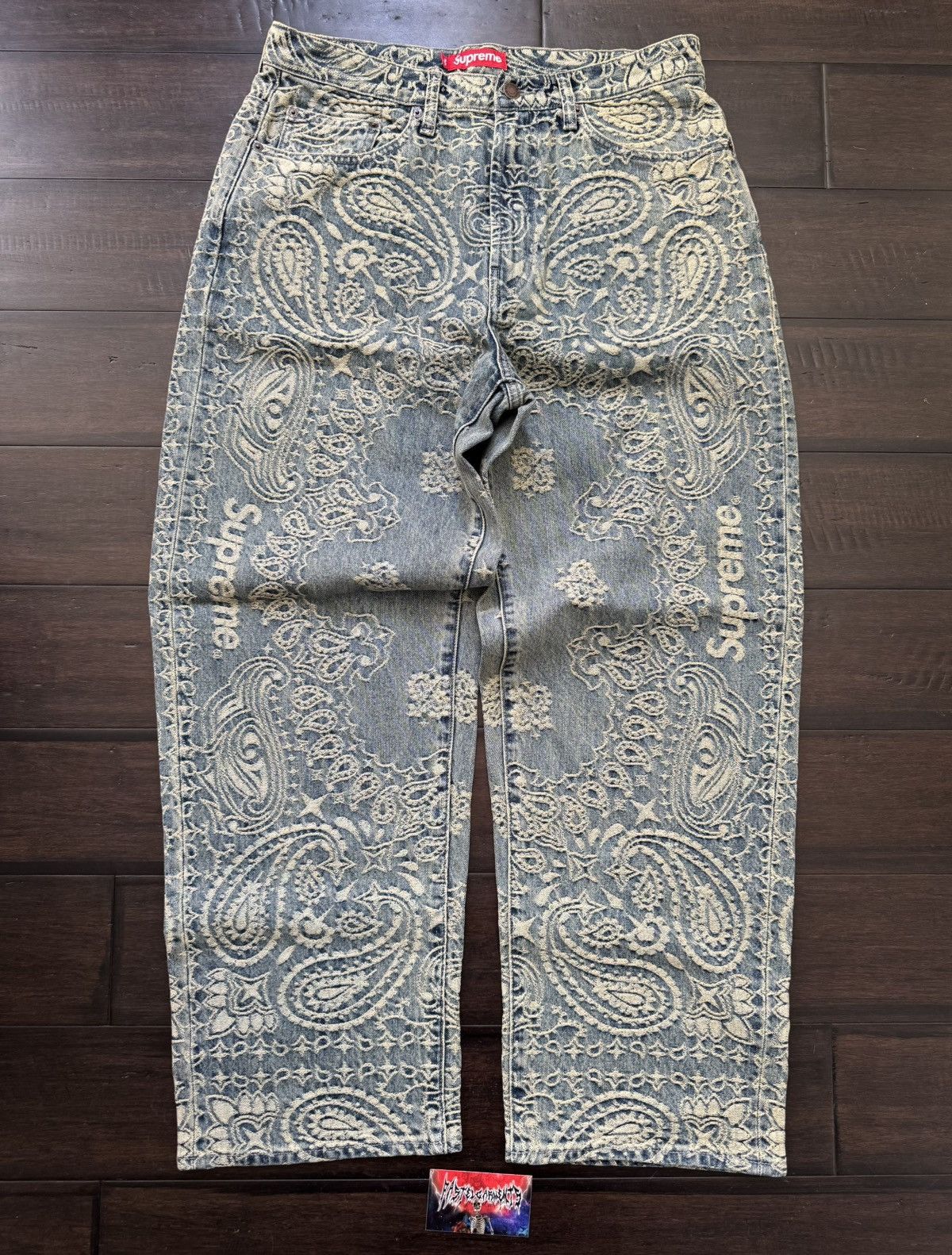 Supreme Supreme Bandana Jacquard Baggy Jean Blue | Grailed
