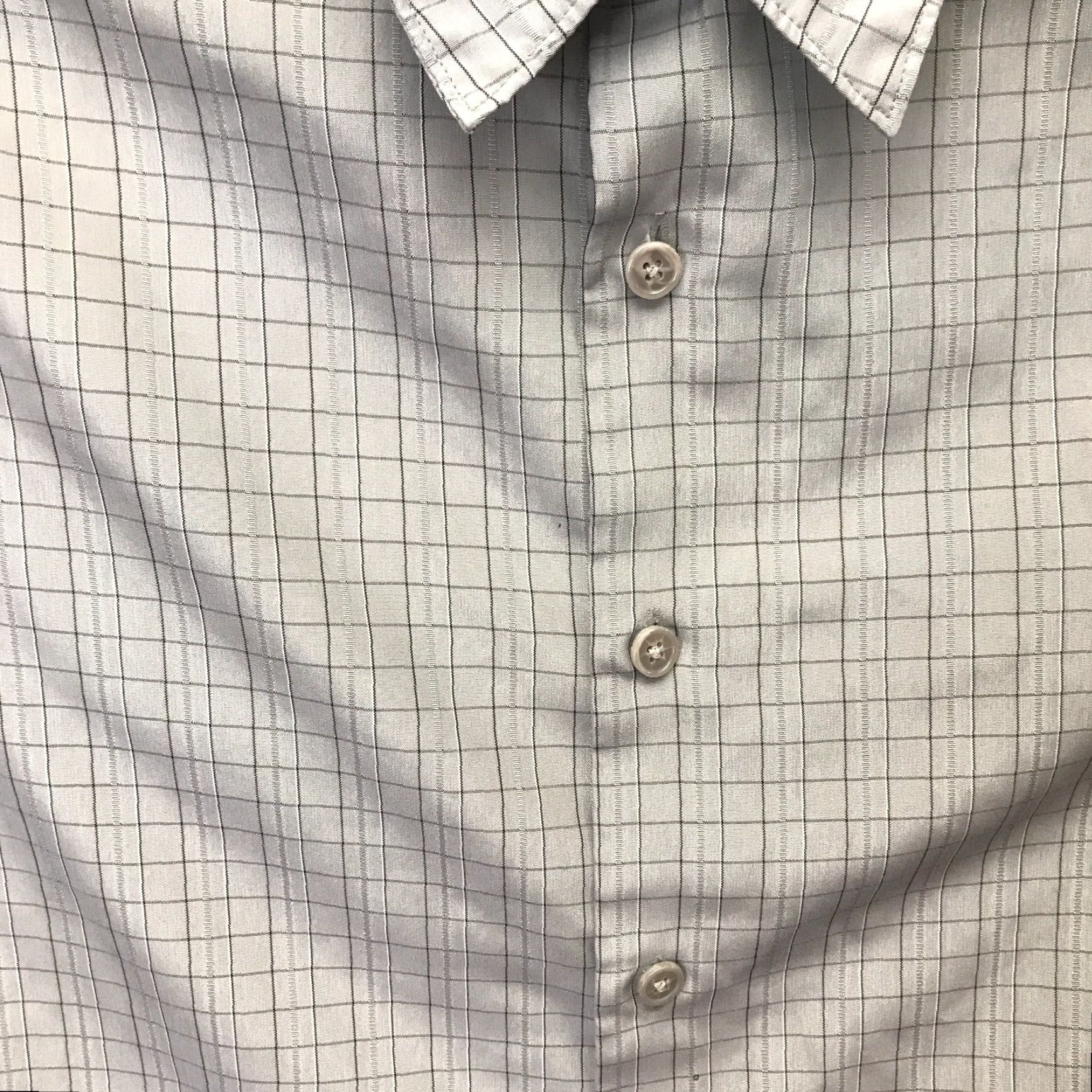 Vintage Axist Shirt Mens L Grey Button Up Short Sleeve Cross-Hatch Camp Size US L / EU 52-54 / 3 - 3 Thumbnail