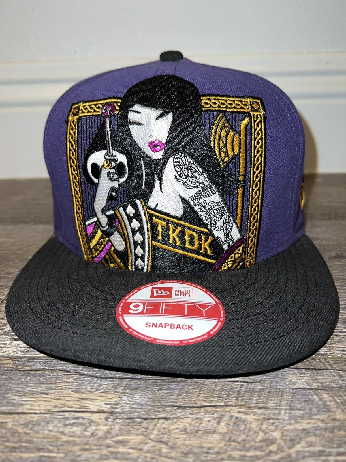 image of Tkdk Tokidoki 9Fifty New Era Tattoo Girl Spades Hat in Purple, Men's