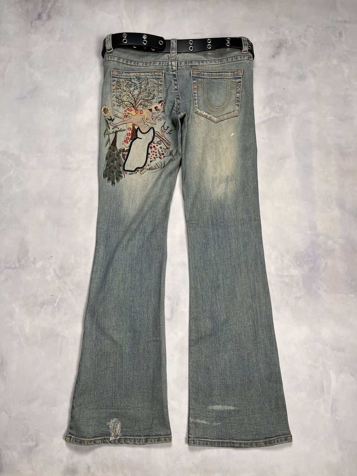 Japanese Brand JoyJean Flared Denim Pants Embroidery Size US 32 / EU 48 - 7 Thumbnail