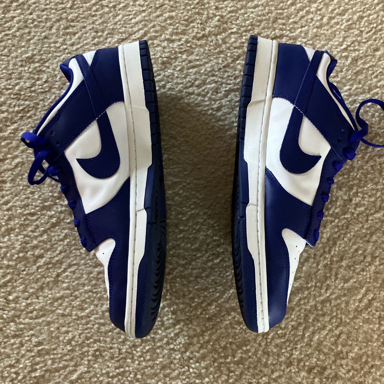 Nike Nike Dunk Low Retro White/Concord/University Red Size US 12 / EU 45 - 3 Thumbnail