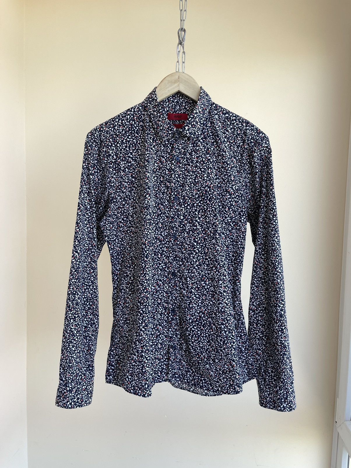 Hugo Boss Ero3-W Confetti Print Extra Slim Fit Long Sleeve Shirt Size US M / EU 48-50 / 2 - 1 Thumbnail