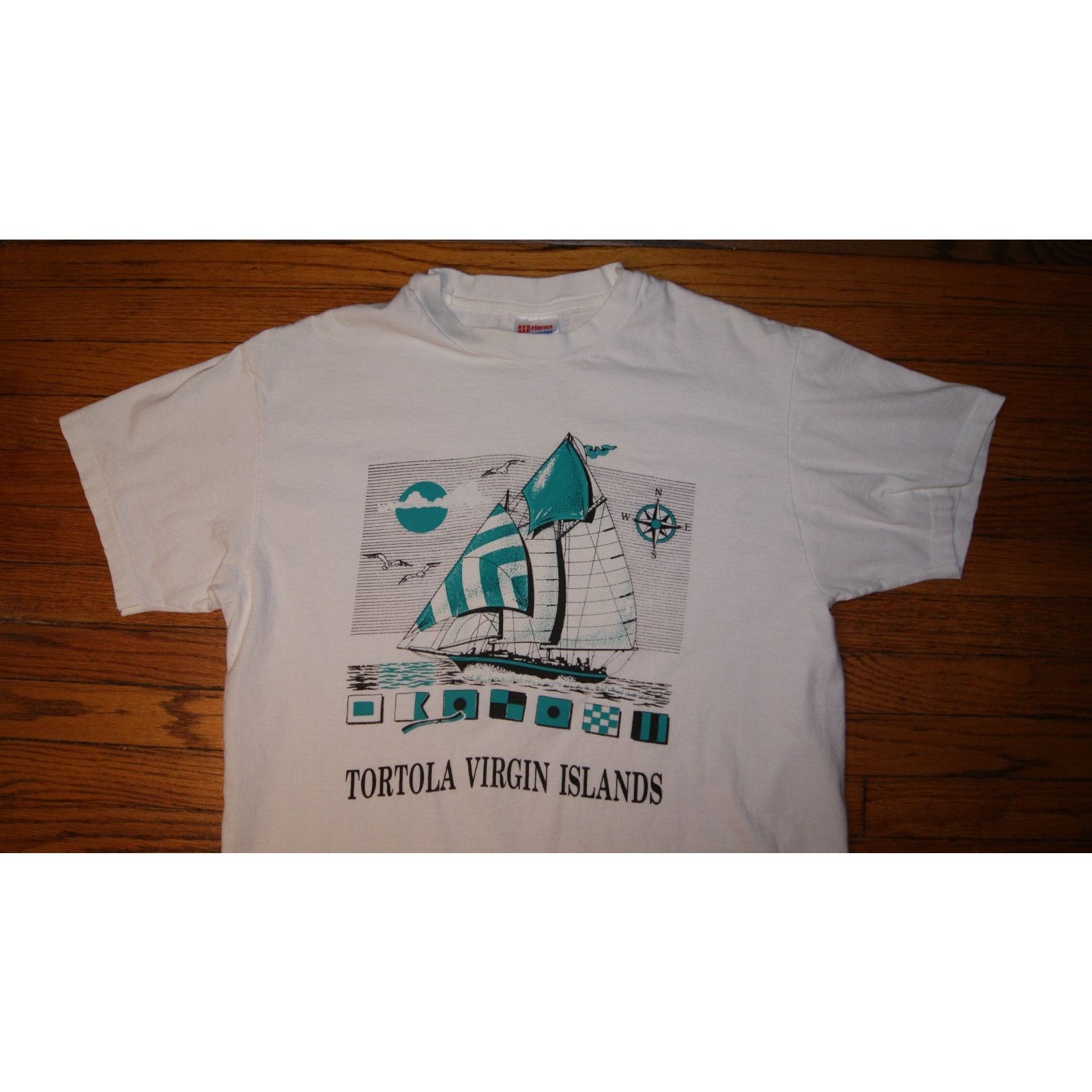 Hanes VTG TORTOLA VIRGIN ISLANDS PUFF PRINT L TShirt Single Stitch Size US L / EU 52-54 / 3 - 1 Thumbnail
