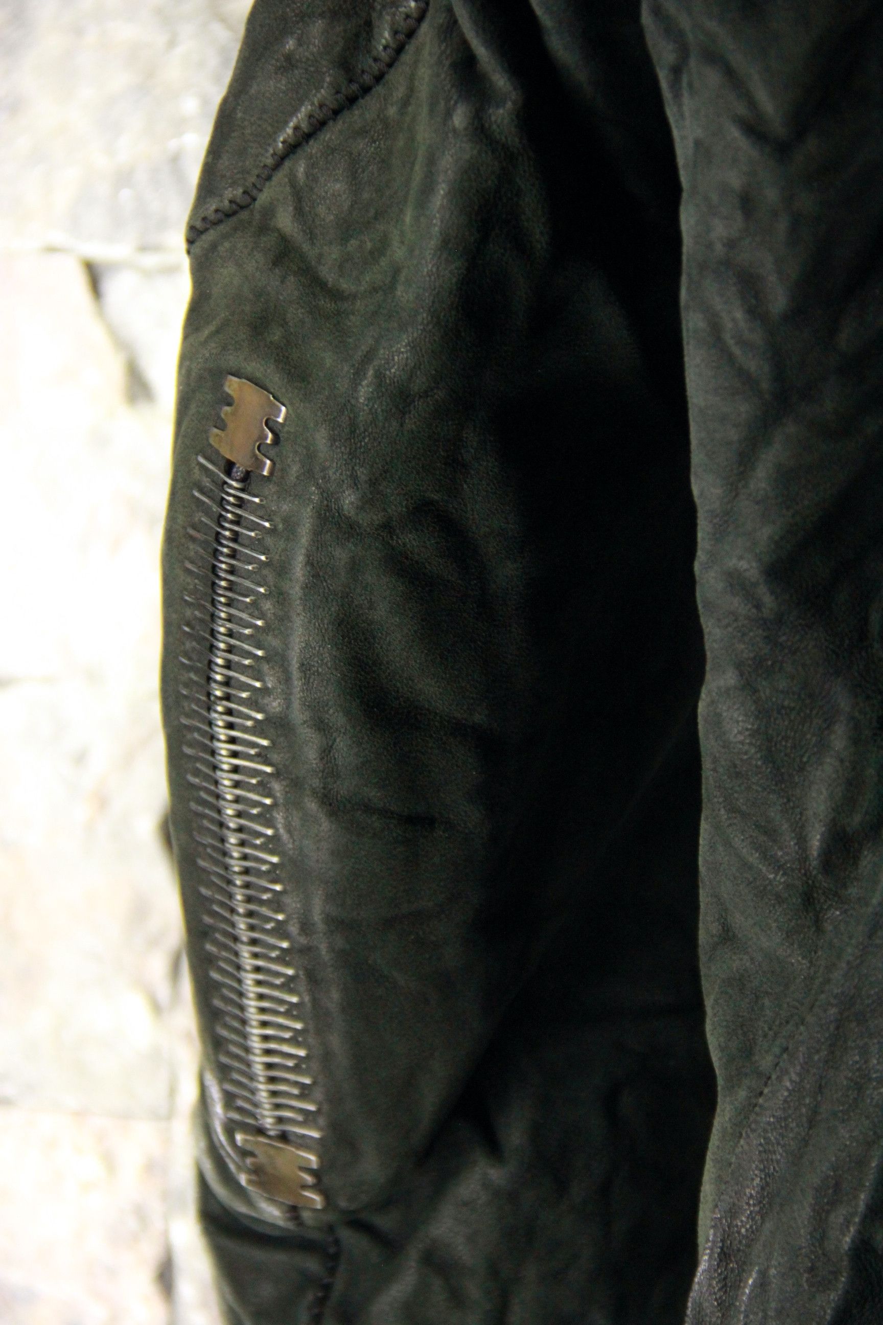 Isaac Sellam Experience Dark Green Nubuck Bauhaus Down Jacket Size US L / EU 52-54 / 3 - 9 Thumbnail