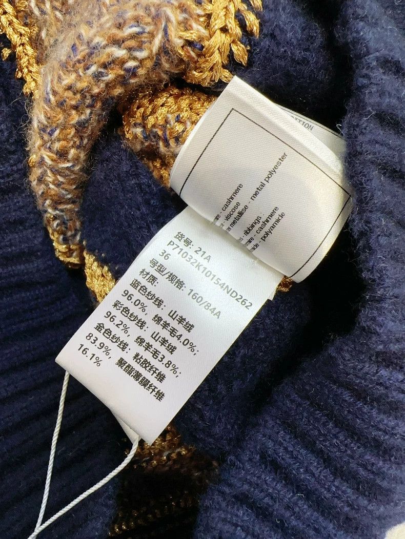 Chanel Chanel 21A Castle Series Dark Blue Cashmere Sweater Size XS / US 0-2 / IT 36-38 - 8 Thumbnail