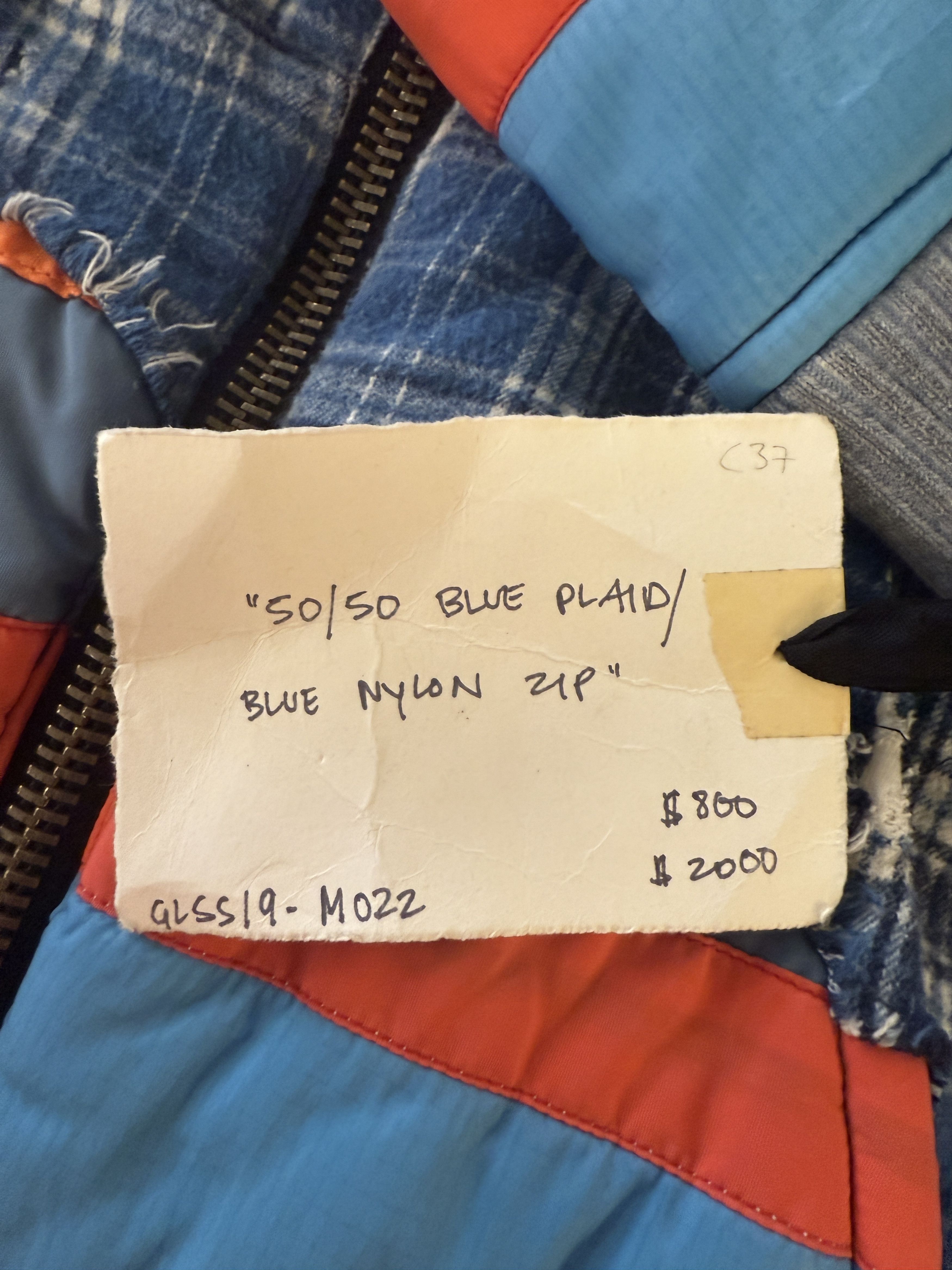 Greg Lauren $2k Greg Lauren Blue Plaid / Blue Nylon Zip Jacket Size US L / EU 52-54 / 3 - 5 Thumbnail