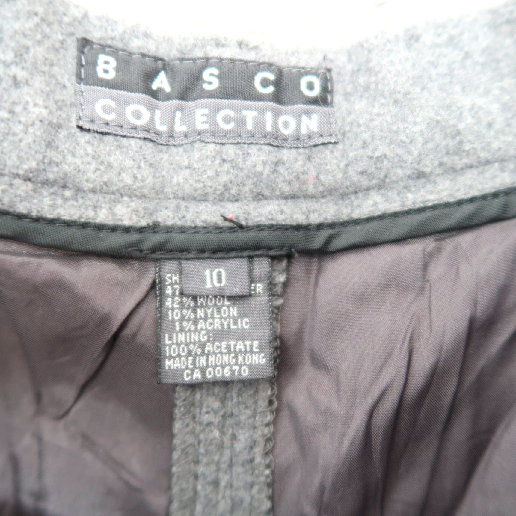 Vintage VINTAGE Basco Collection grey wool blend high rise straight leg pants Women 10 26x30 Wool Polyester 90s 80s Dress Pants Vintage Size 26" / US 2 / IT 38 - 4 Thumbnail