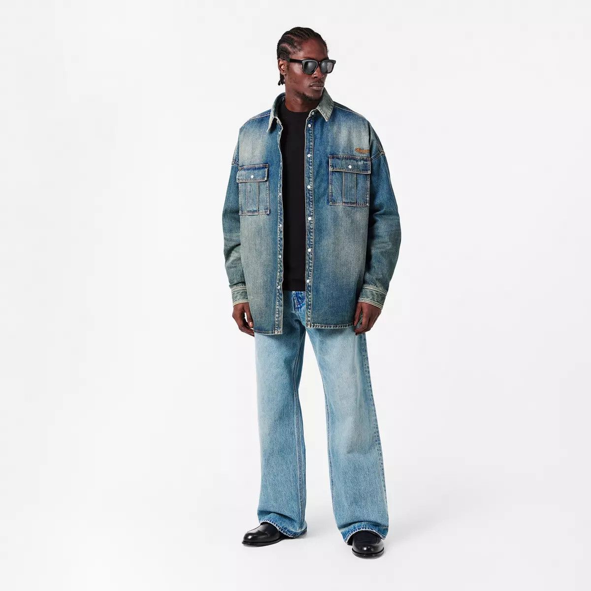 Balmain o1g2r1mq0426 Long Sleeve Denim Shirt in Blue Size US L / EU 52-54 / 3 - 5 Thumbnail