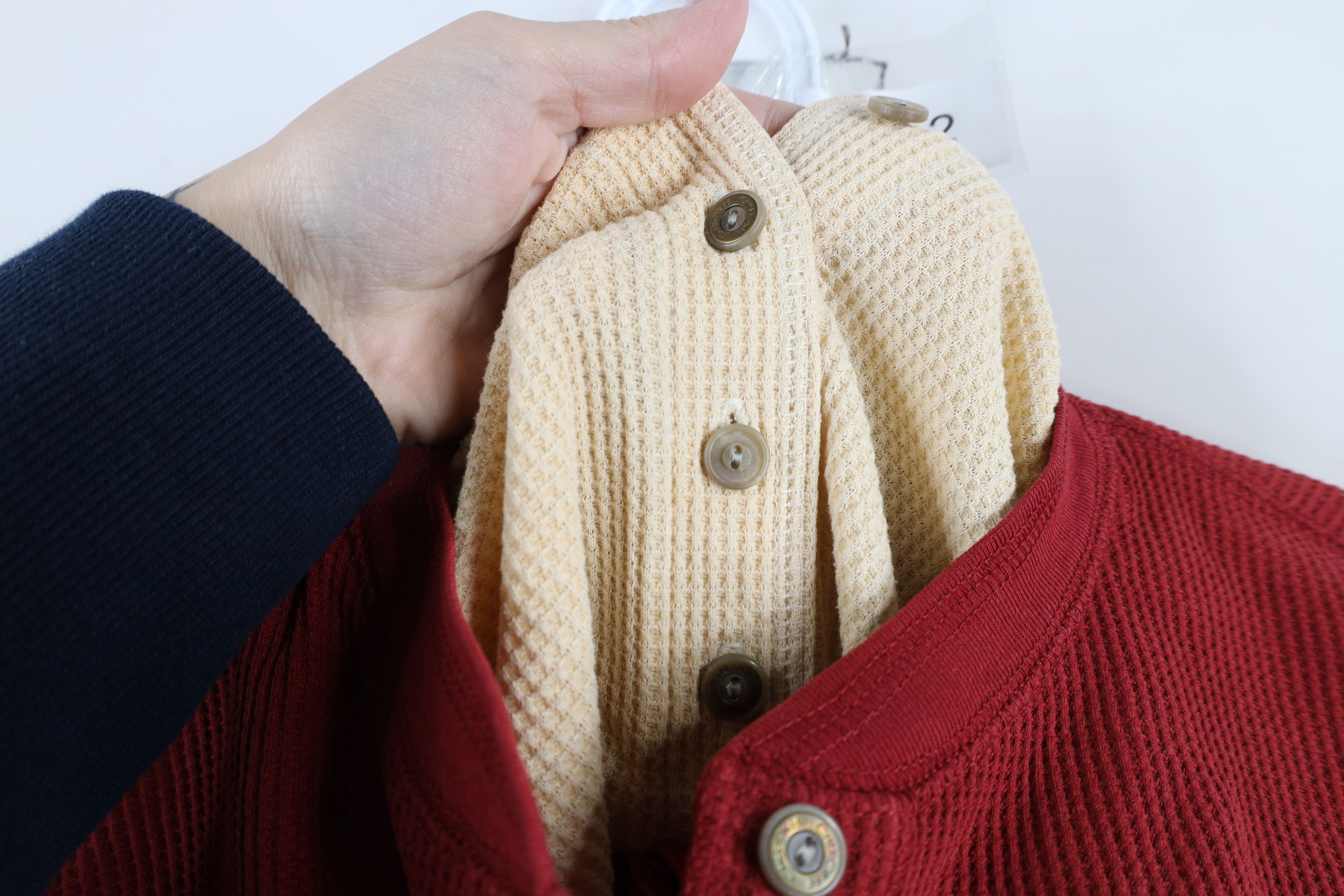 Vintage Vintage 90s Streetwear Layered Thermal Waffle Knit T-Shirt Size L / US 10 / IT 46 - 5 Thumbnail
