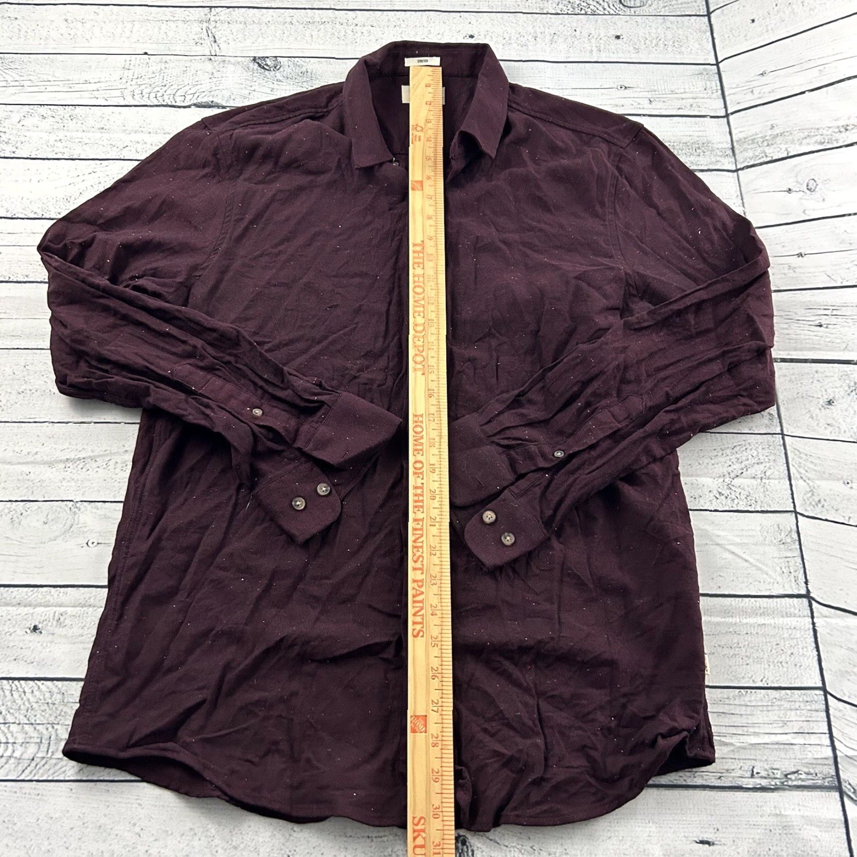 Vintage Julian & Mark Shirt Long Sleeve Button-Up Men L Maroon Purple Stretch Cotton Button Front Size US L / EU 52-54 / 3 - 3 Thumbnail