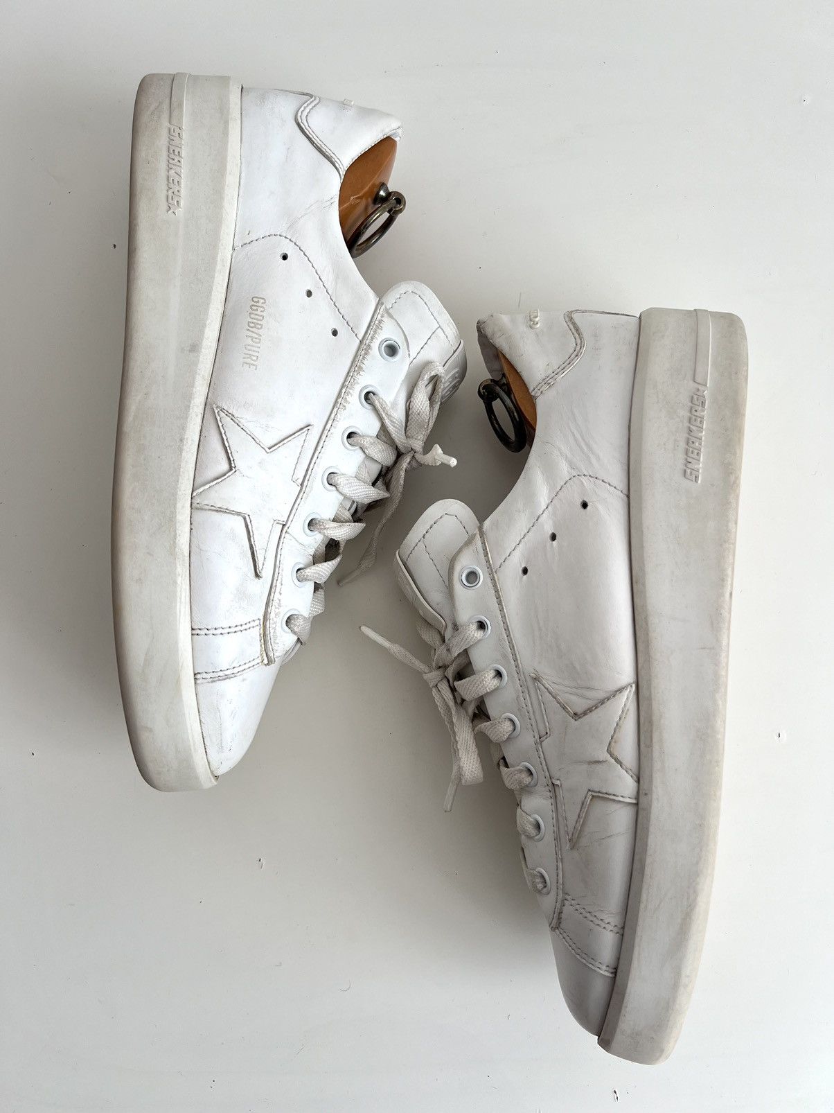 Golden Goose Golden Goose Pure Star Distressed Sneakers White Size US 9 / EU 42 - 11 Thumbnail