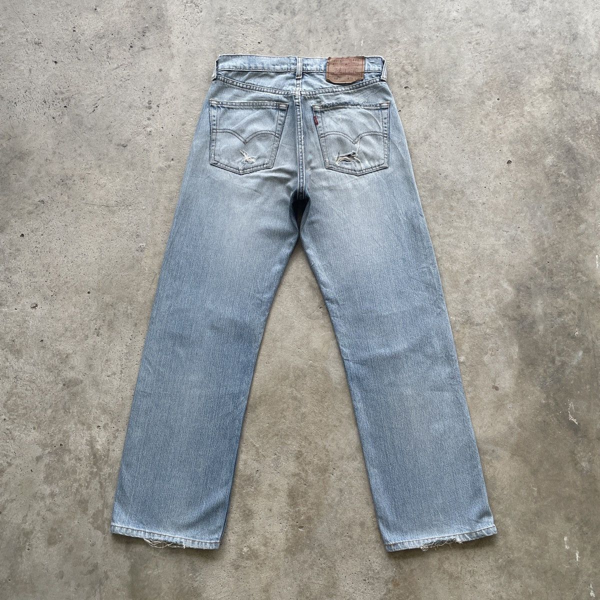 Levi's Vintage Clothing Vintage Levi’s 512 Wash Distressed Jeans Faded Denim Pants Size US 28 / EU 44 - 2 Thumbnail
