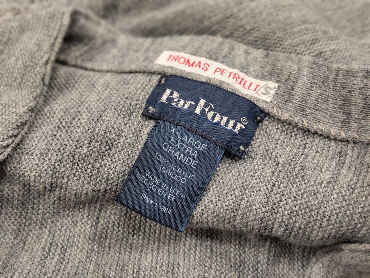 Japanese Brand Vintage 90's Park Four Made in USA Black Cardigan Sweater Size US XL / EU 56 / 4 - 9 Thumbnail