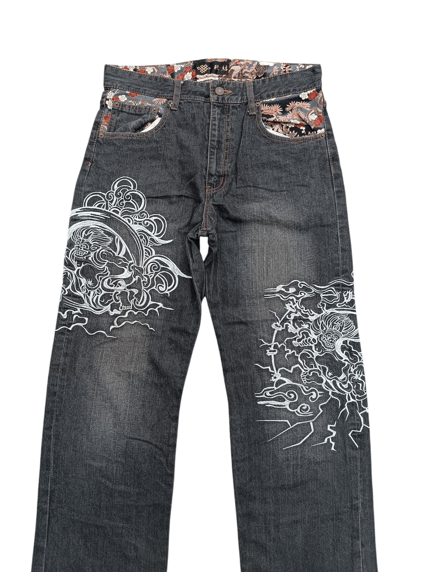 Japanese Brand × Kamakura × Tornado Mart RARE Japanese Brand Masai Dragon Embroidery Floral Denim Size US 32 / EU 48 - 6 Thumbnail