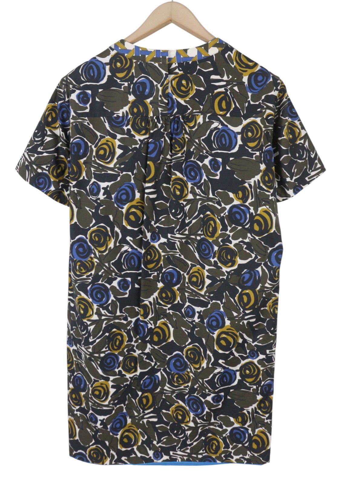 Max Mara EU36 S Khaki Floral Print Lined Dress 88794 Size S / US 4 / IT 40 - 4 Thumbnail