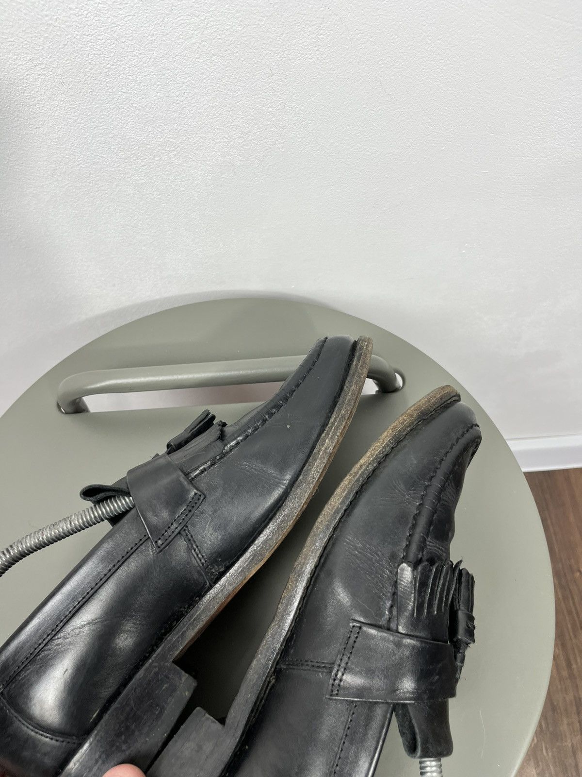 Other Samuel Windsor Black Leather Tassel Loafers Dress Shoes US 8 Size US 8.5 / EU 41-42 - 10 Thumbnail