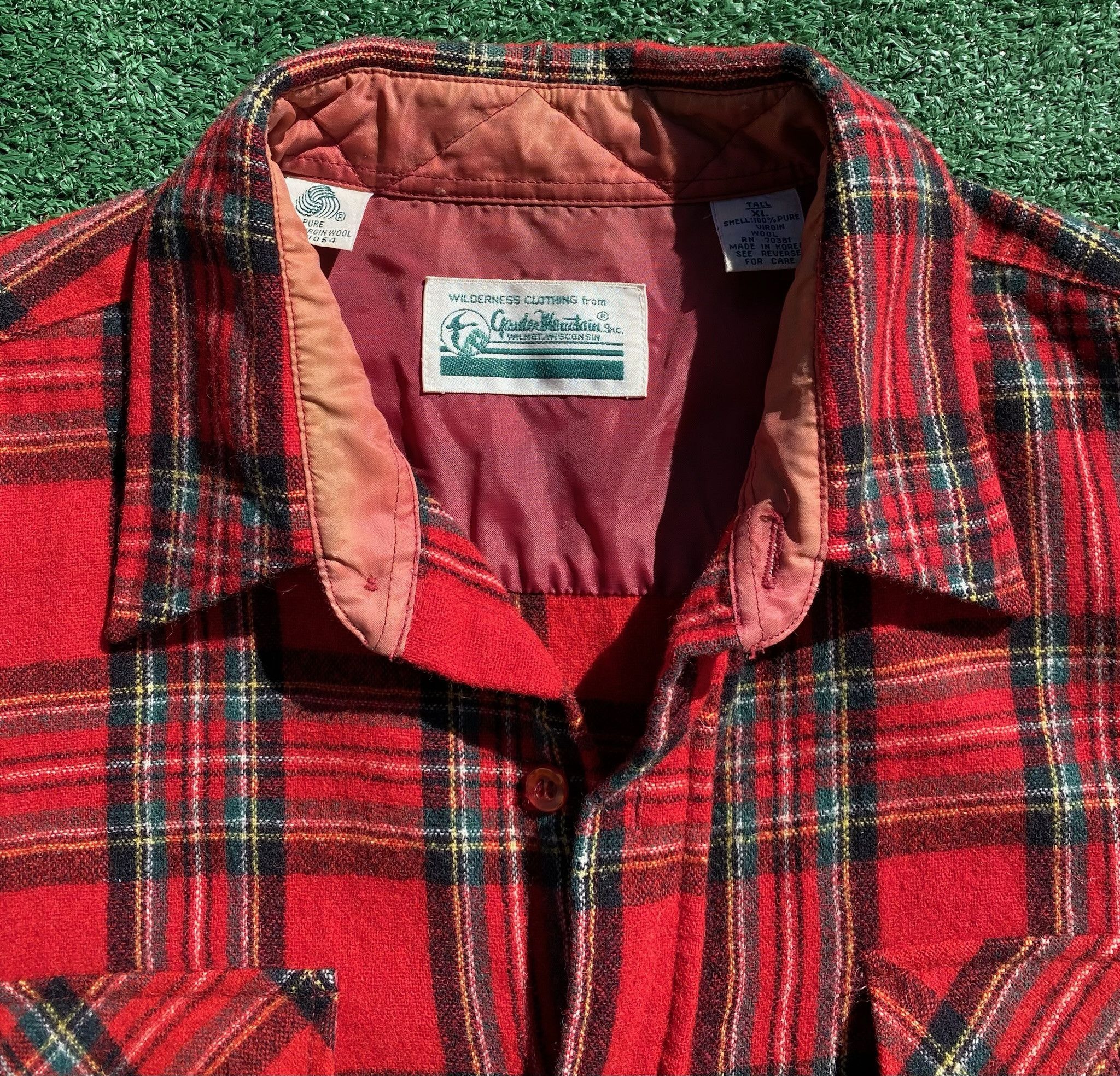Vintage 90’s Wool Plaid Distressed Flannel Shirt XL Tall Size US XL / EU 56 / 4 - 5 Thumbnail