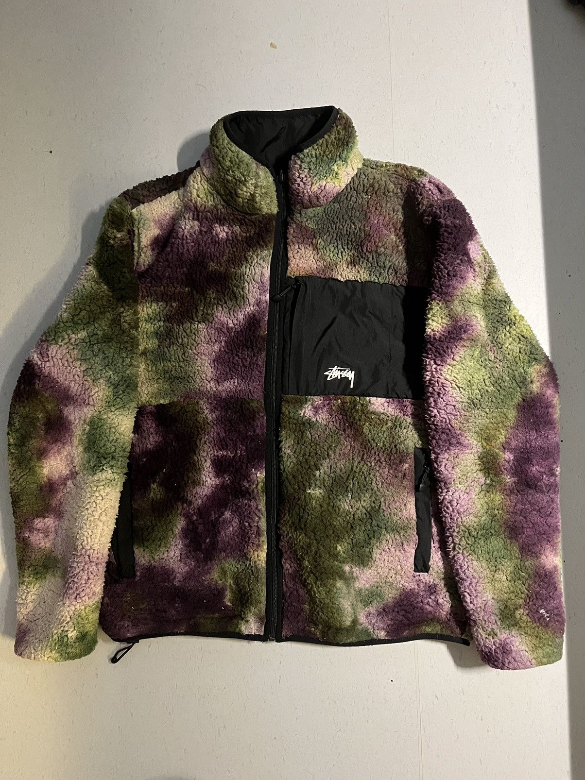 Stussy Tie-dye Stussy sherpa fleece | Grailed