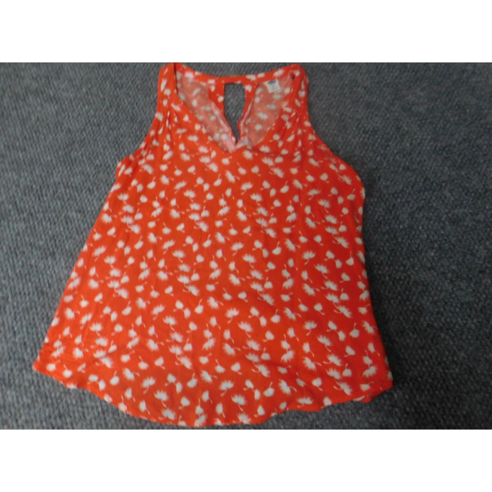 Old Navy Old Navy Womens Blouse XS Orange Pullover Short Sleeve Round Neck Cotton Basic Regular Solid Size XS / US 0-2 / IT 36-38 - 2 Thumbnail