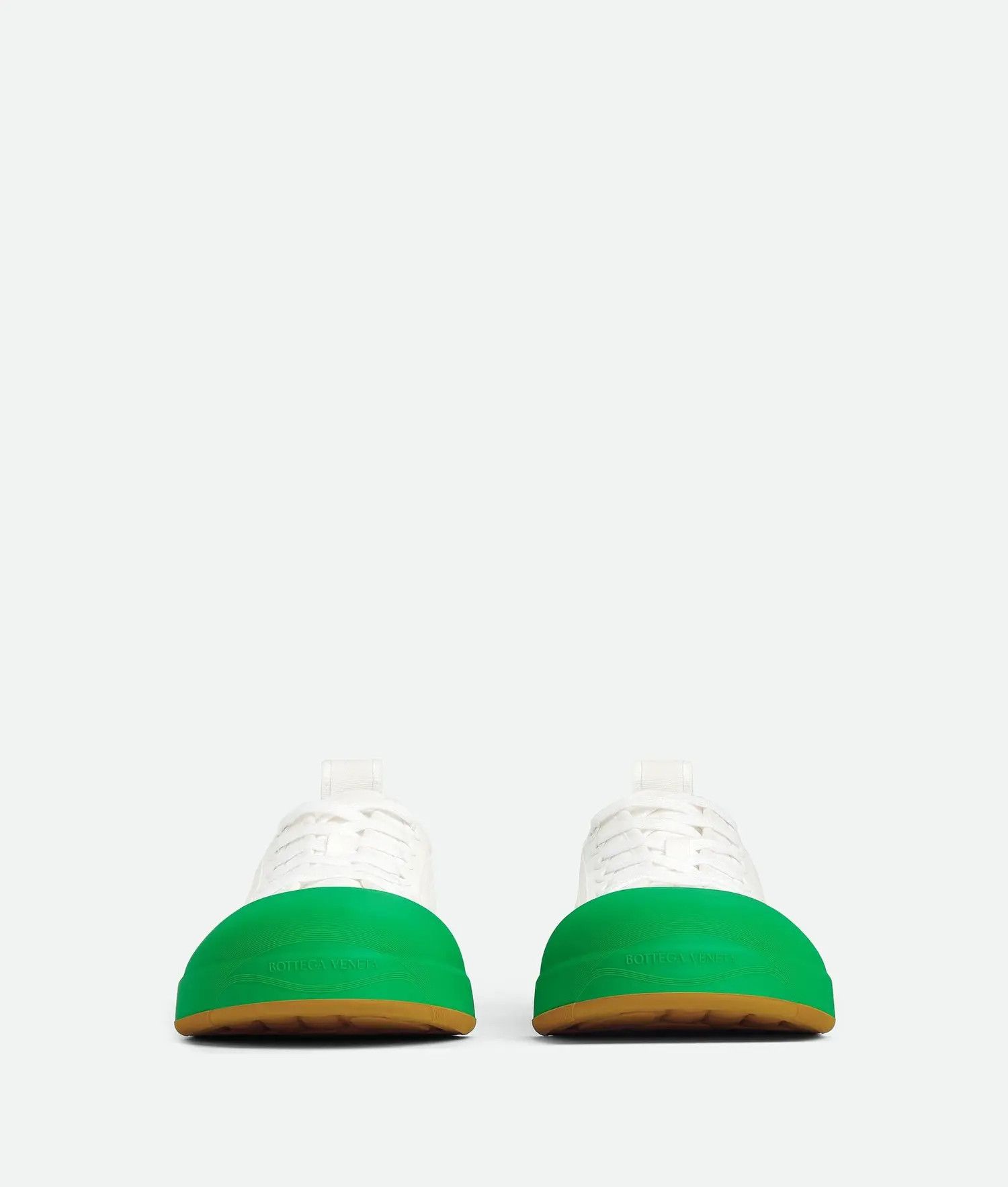 Bottega Veneta o1lf3ng10525 Vulcan Low-Top Sneakers in White/Green Size US 11 / EU 44 - 2 Thumbnail