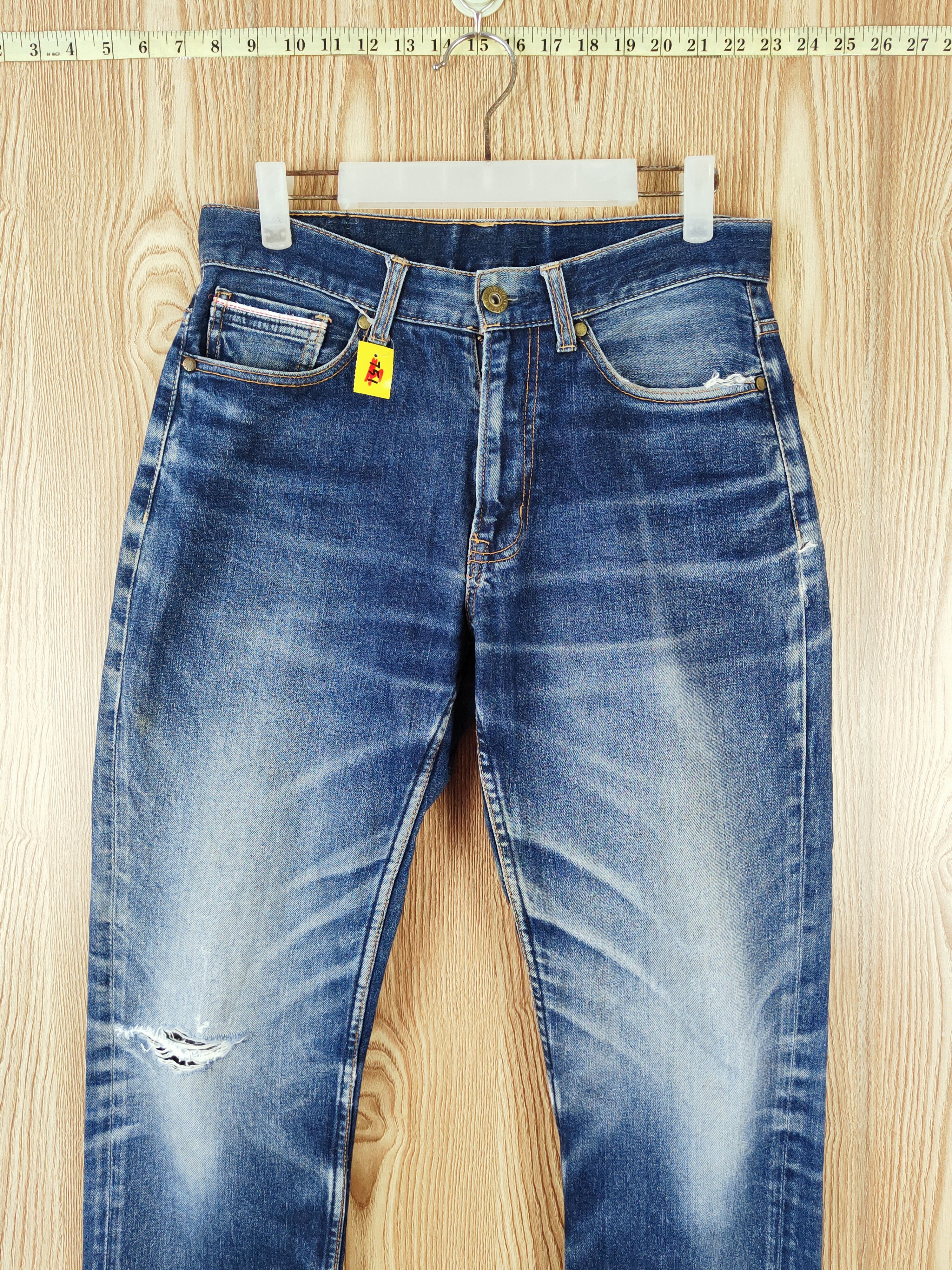 Japanese Brand Navy Dark Blue Distressed Ripped Jeans #W608 Size 30" / US 8 / IT 44 - 2 Thumbnail