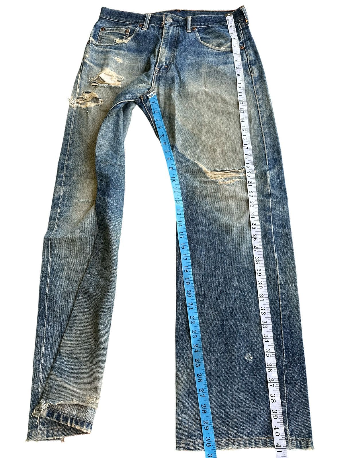 Levi's Vintage Distress Levis Big E 504Z Selvedge 32x41. Size US 32 / EU 48 - 3 Thumbnail