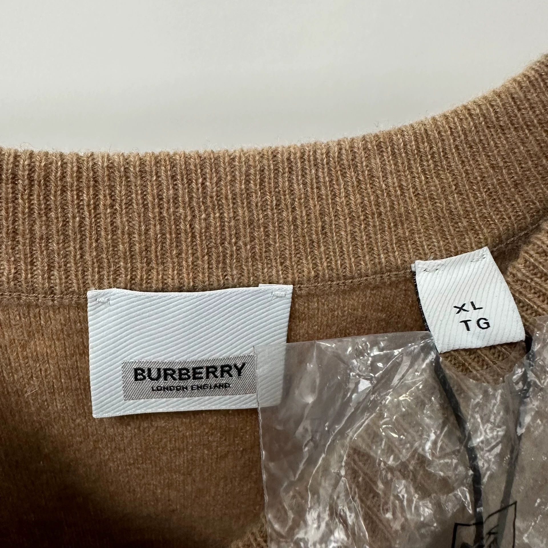 Burberry Burberry Brown Cashmere Embroidered Logo SS Knit XL Size US XL / EU 56 / 4 - 4 Thumbnail