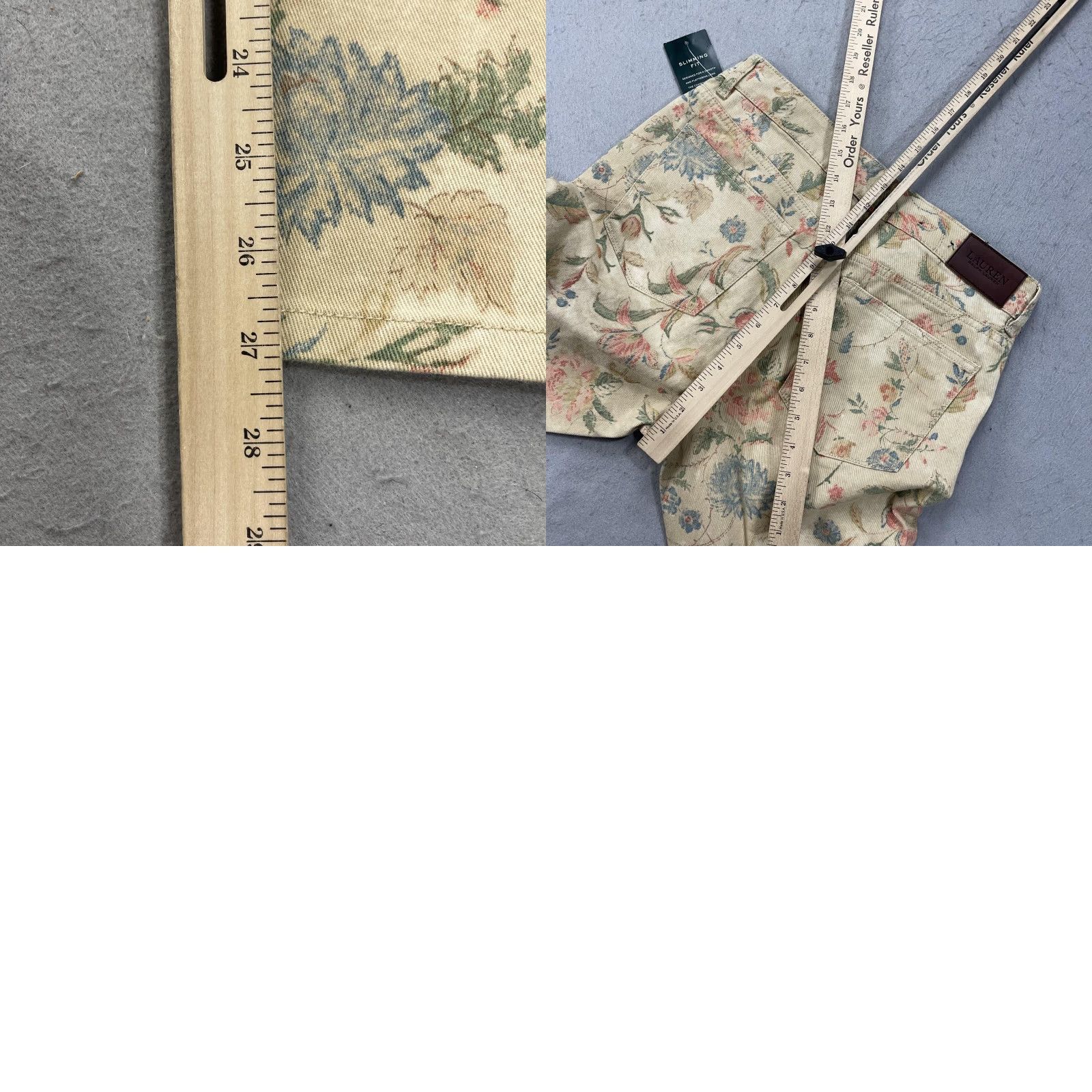Ralph Lauren VINTAGE Lauren Ralph Lauren Jeans Womens 8 Floral Premier Skinny Ankle Stretch Denim NWT Size 30" / US 8 / IT 44 - 9 Thumbnail