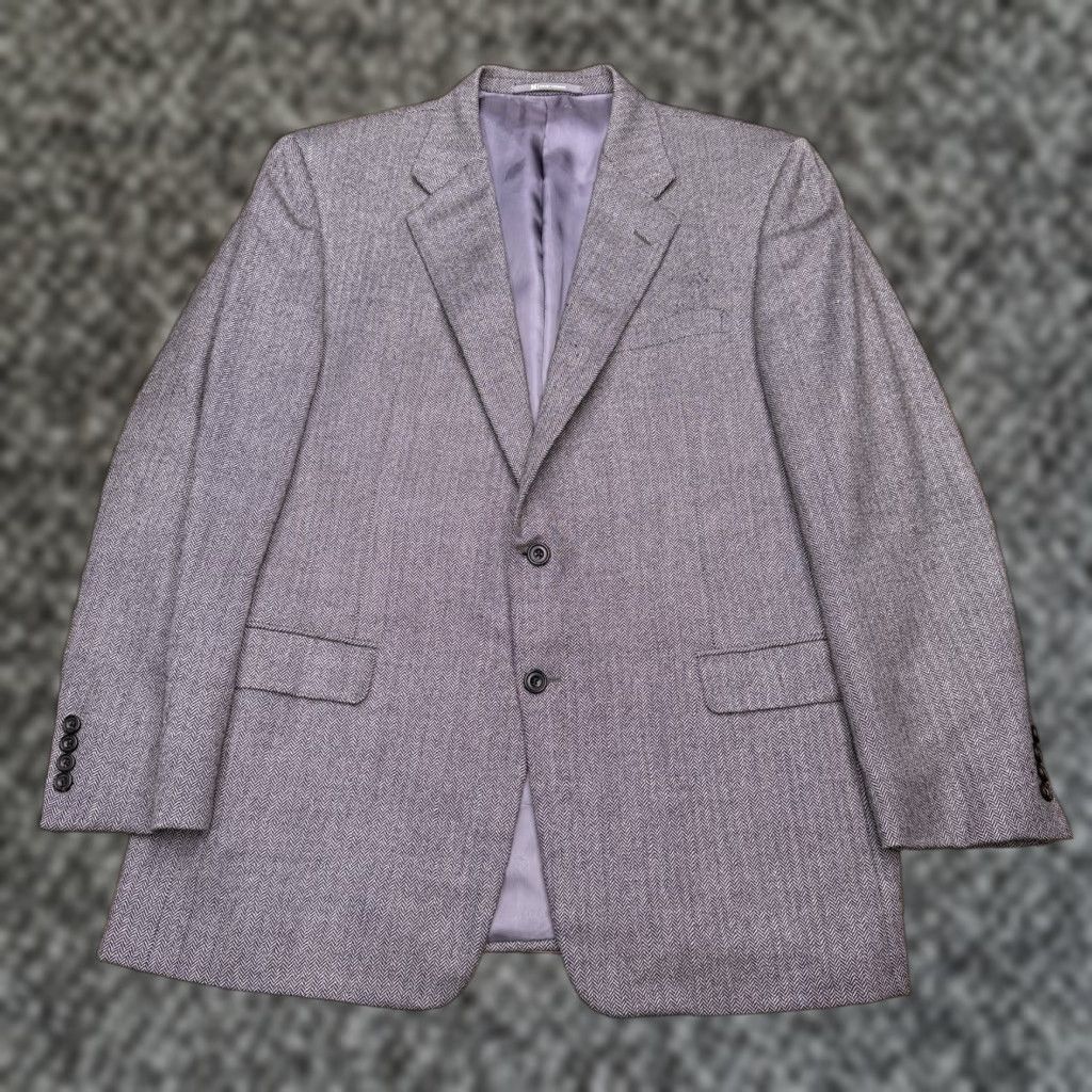 Madison Hickey Freeman Blazer Mens 44R Gray Tweed Herringbone Sport Coat Size 44R - 1 Thumbnail