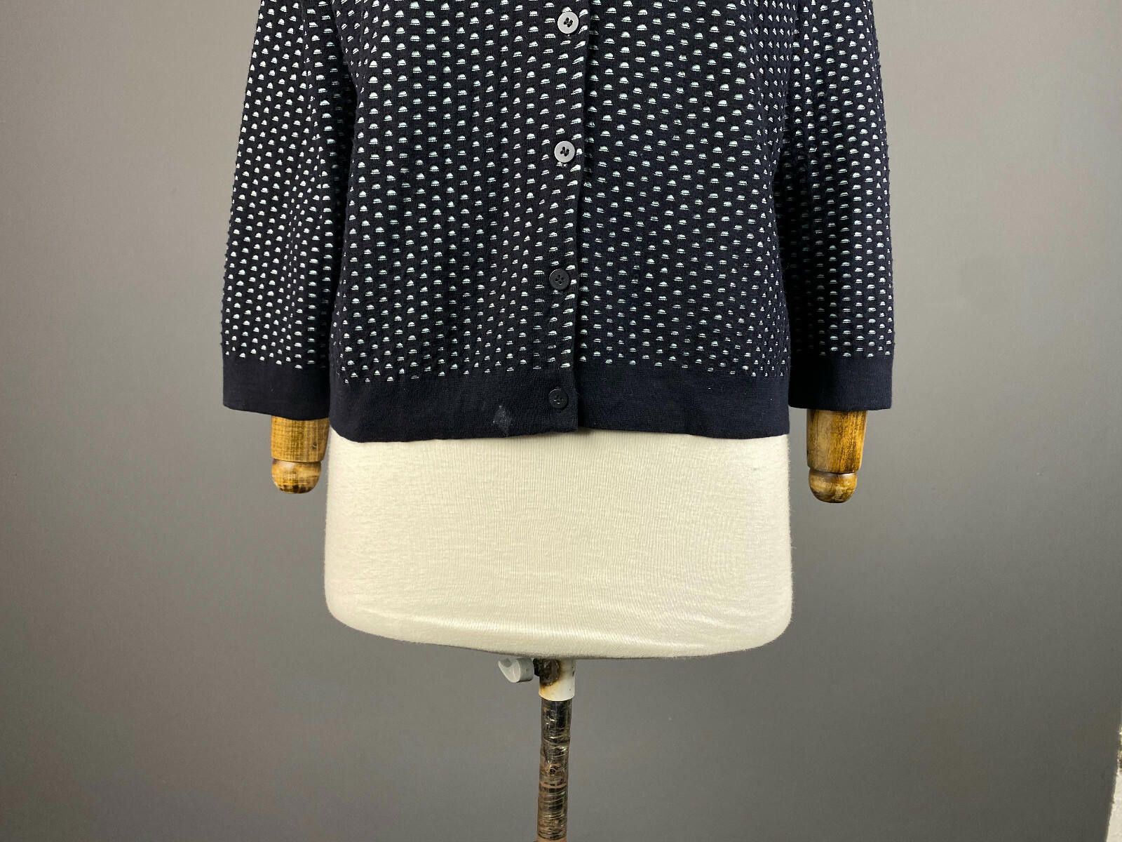 Cos Cos Black Cotton Crew Polka Dot Cardigan Sweater Size M Size M / US 6-8 / IT 42-44 - 3 Thumbnail