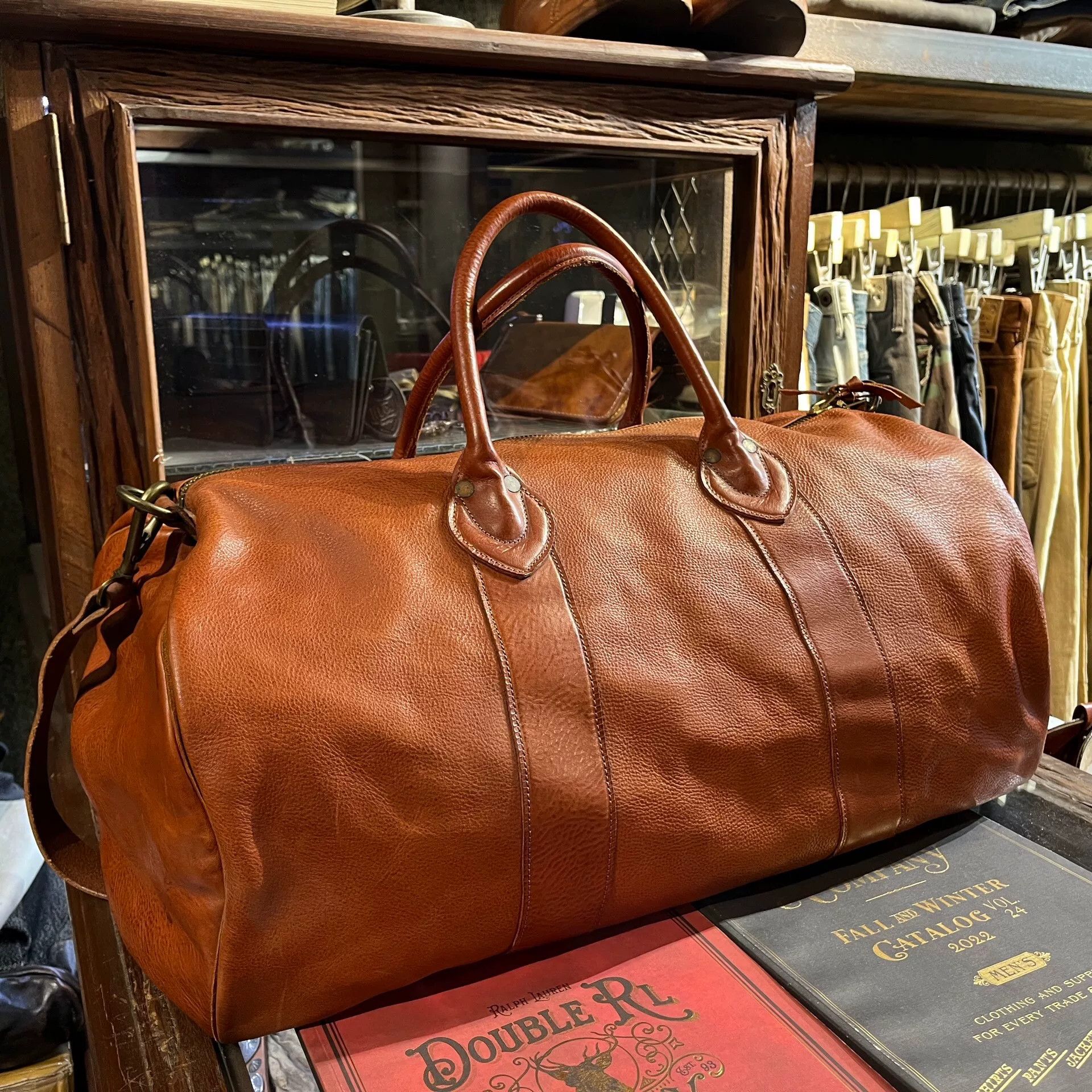 RRL Ralph Lauren rrl leather boston travel bag Size ONE SIZE - 1 Thumbnail