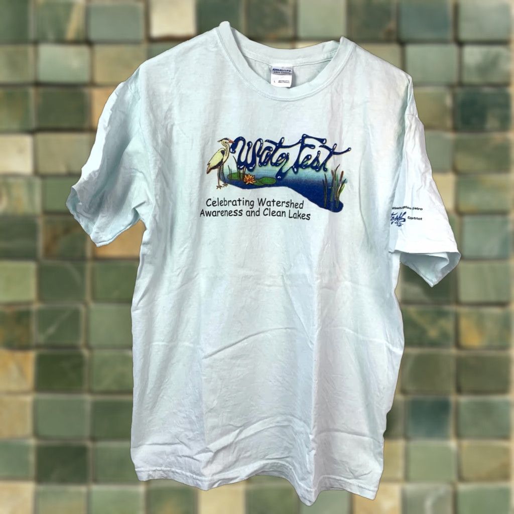 Gildan Washington Metro Watershed District Tee T-Shirt L Mens White 100% Cotton Gildan Crew Neck Short Sleeve Graphic Print Size US L / EU 52-54 / 3 - 1 Thumbnail