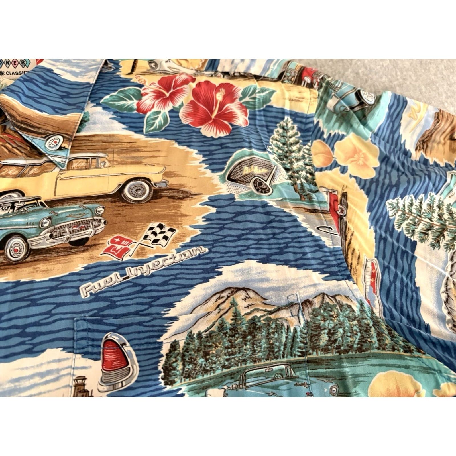 Reyn Spooner Reyn Spooner Button-Up Shirt 2XL Cars Nomad Rayon Multicolor Short Sleeve Mens Size US XXL / EU 58 / 5 - 4 Thumbnail