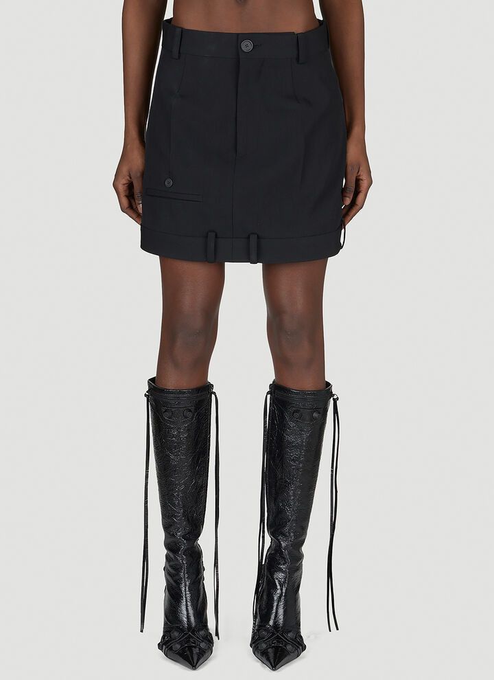 Balenciaga o1y0625 Mini Skirt in Black Size 28" / US 6 / IT 42 - 1 Thumbnail