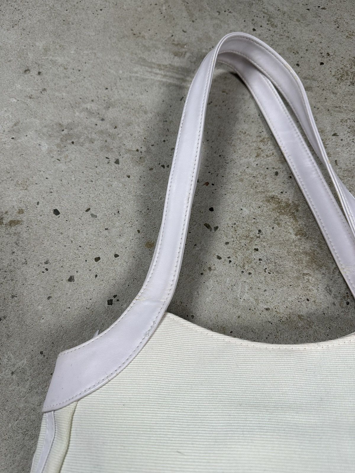 Adidas Vintage Y2K Adidas White Beige Shoulder Hand Bag 3 Stripes Size ONE SIZE - 11 Thumbnail