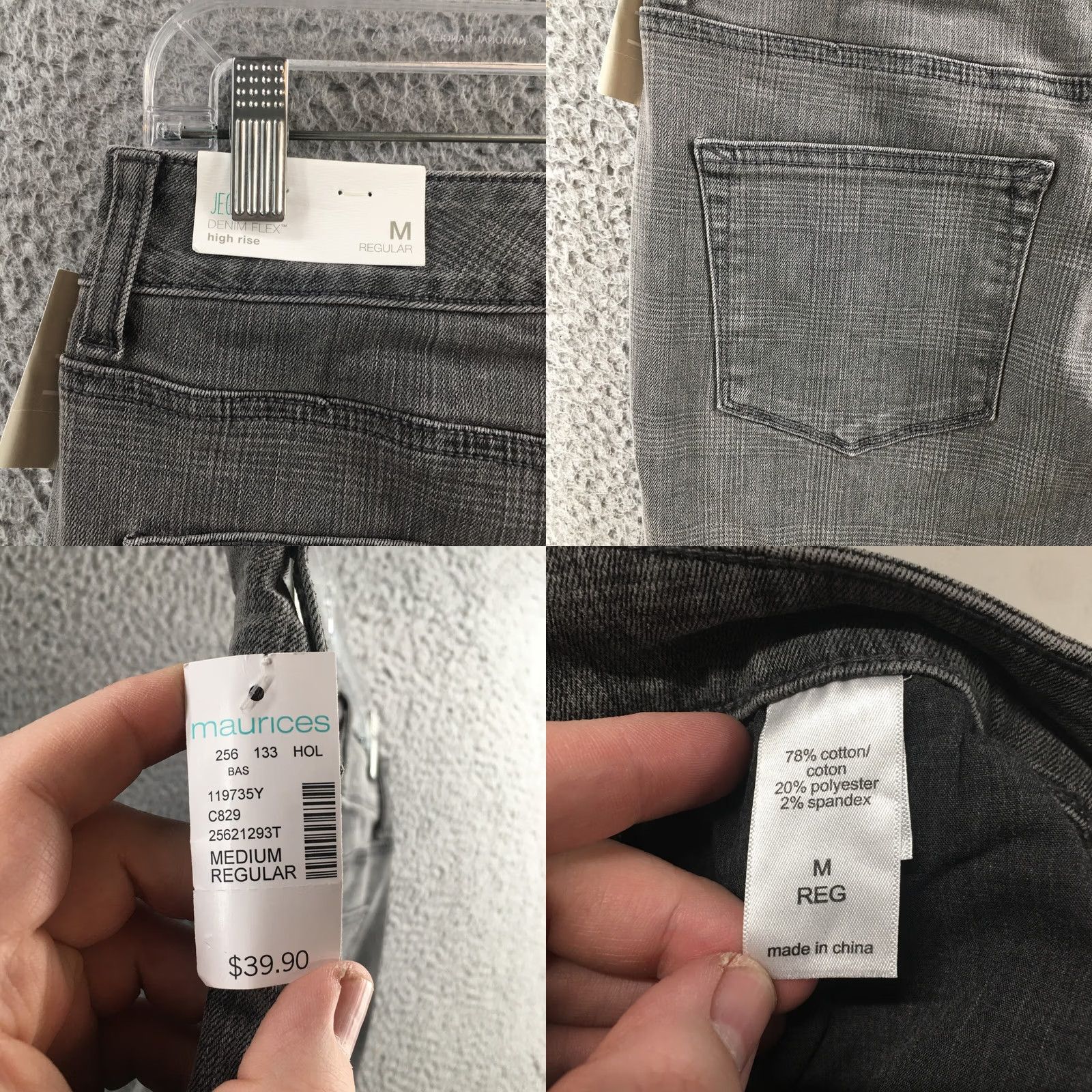 Vintage Maurices Jegging Jeans Womens M Reg Gray Denim High Rise Zip NEW Size 32" / US 10 / IT 46 - 9 Thumbnail