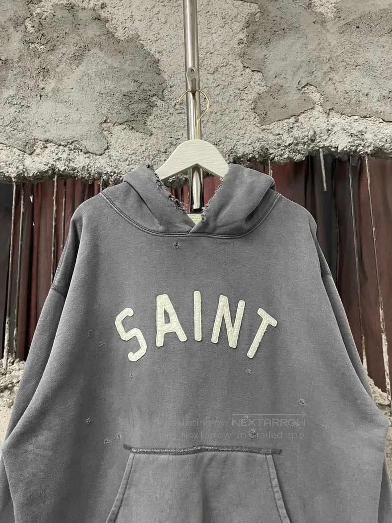 Saint Michael Saint Michael Washed blue distressed sweatshirt hoodie Size US L / EU 52-54 / 3 - 3 Thumbnail