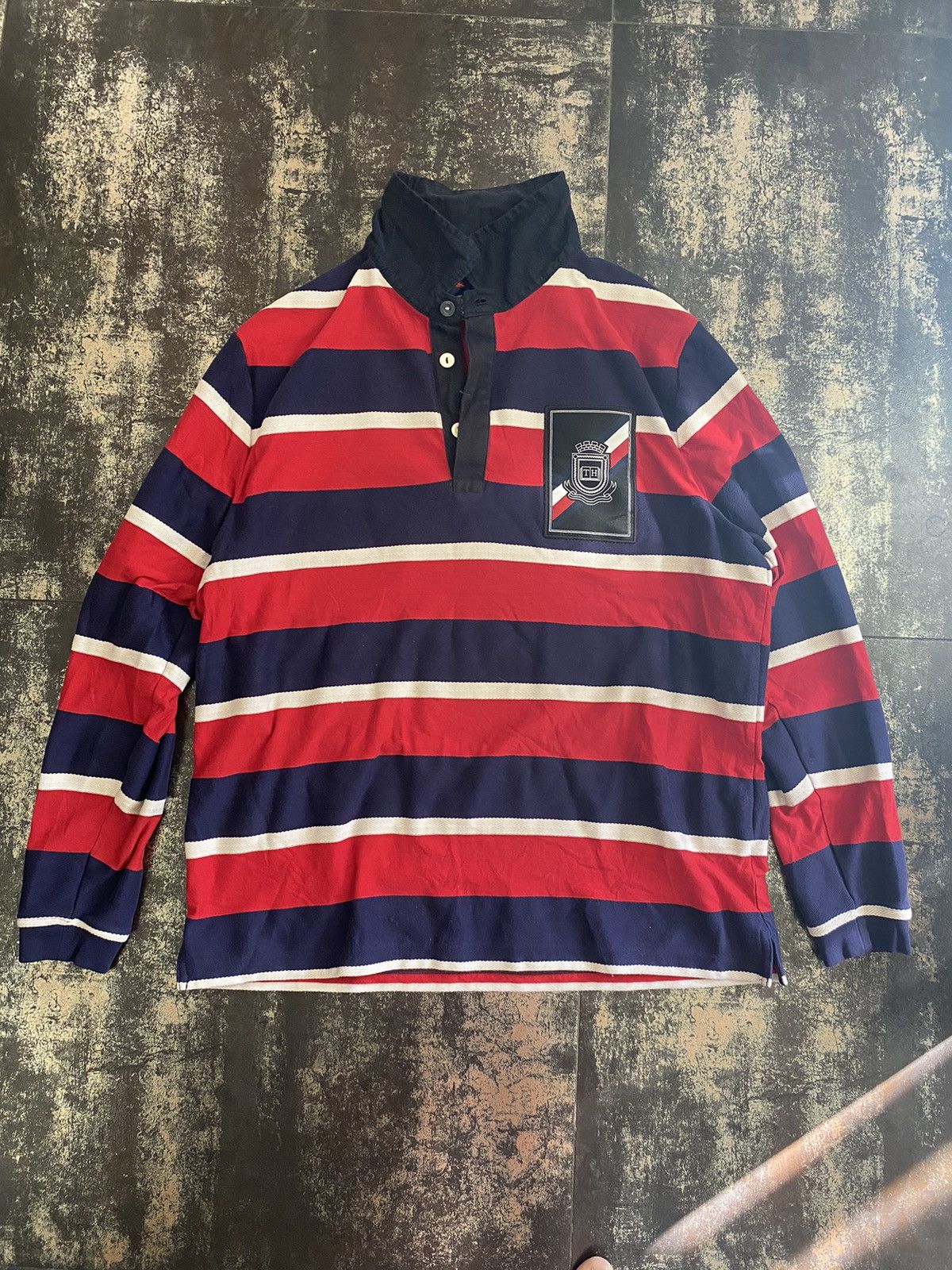 Polo Ralph Lauren × Vintage Polo Ralph Lauren distressed oversized rugby sweatshirt Size US L / EU 52-54 / 3 - 1 Thumbnail