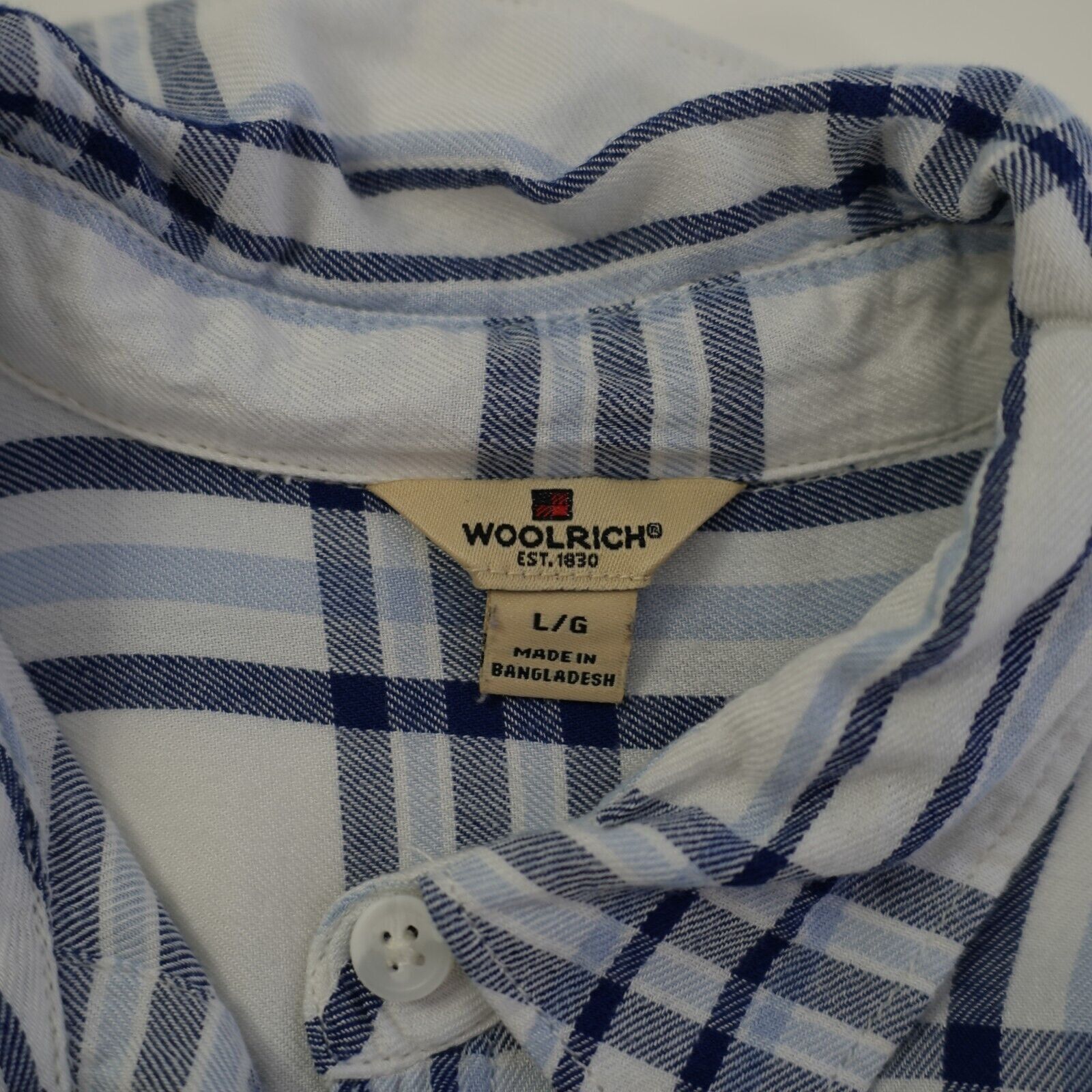 Woolrich Woolen Mills Woolrich Large Blue White Plaid Cotton Flannel Long Sleeve C Size L / US 10 / IT 46 - 7 Thumbnail