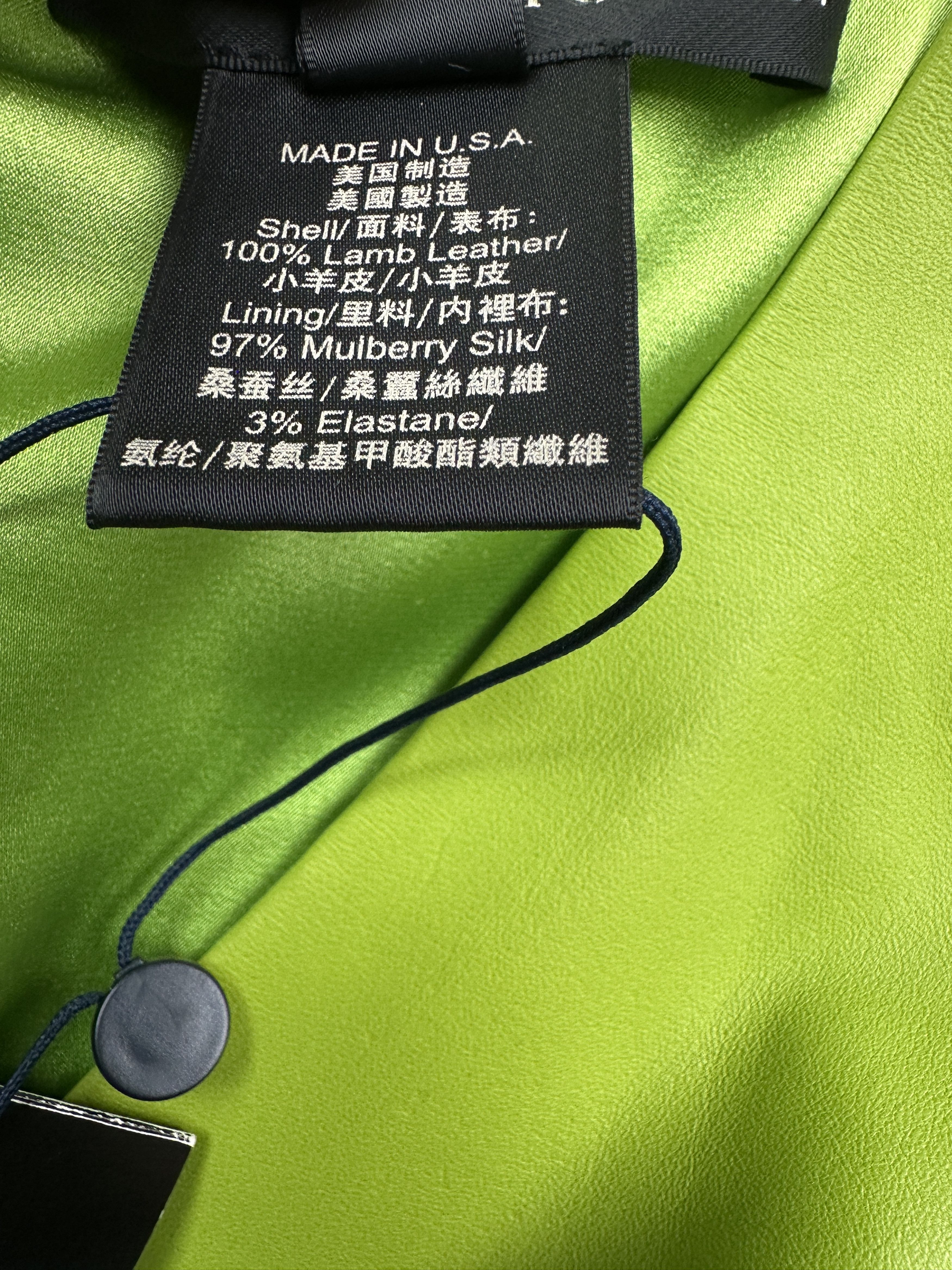 Ralph Lauren Ralph Lauren Lime Green V-Neck Leather Sleevless Dress Size XS / US 0-2 / IT 36-38 - 4 Thumbnail