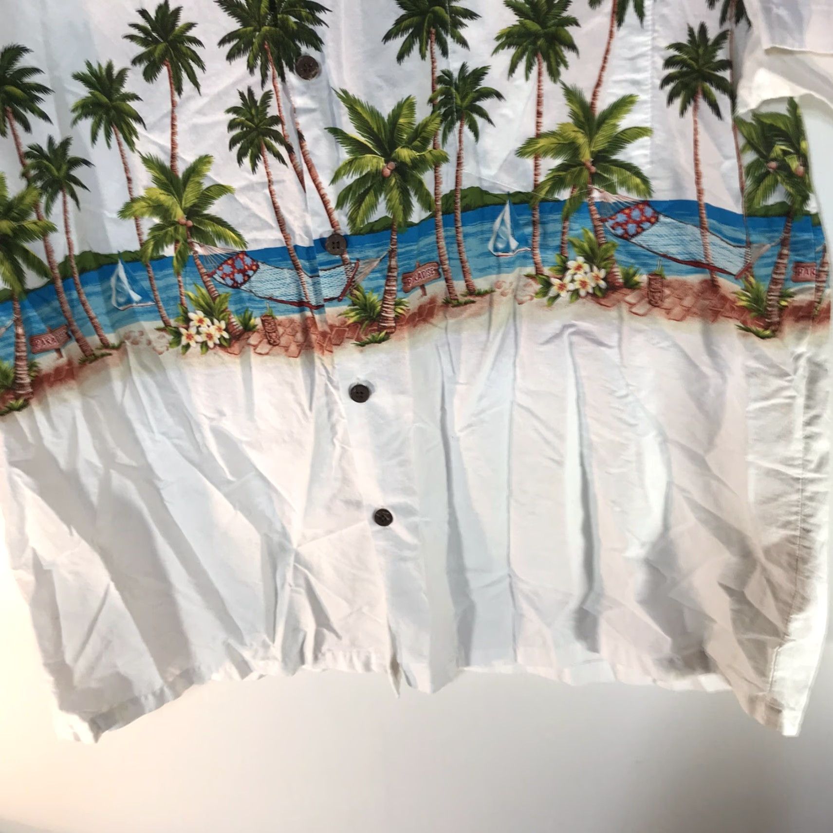 Vintage Hawaiian Reserve Button-Up Shirt Mens 3XL White Tropical Beach Scene Casual Size US XXL / EU 58 / 5 - 4 Thumbnail