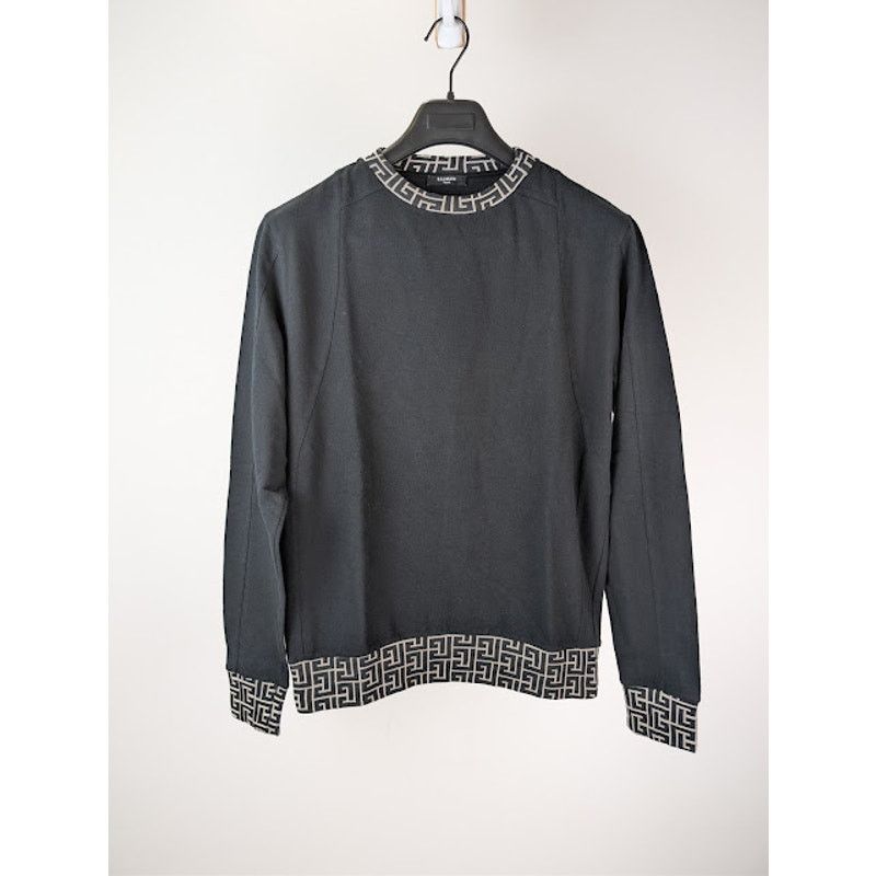 Balmain o1rshd1 Crewneck Sweatshirt in Black Size US M / EU 48-50 / 2 - 2 Thumbnail