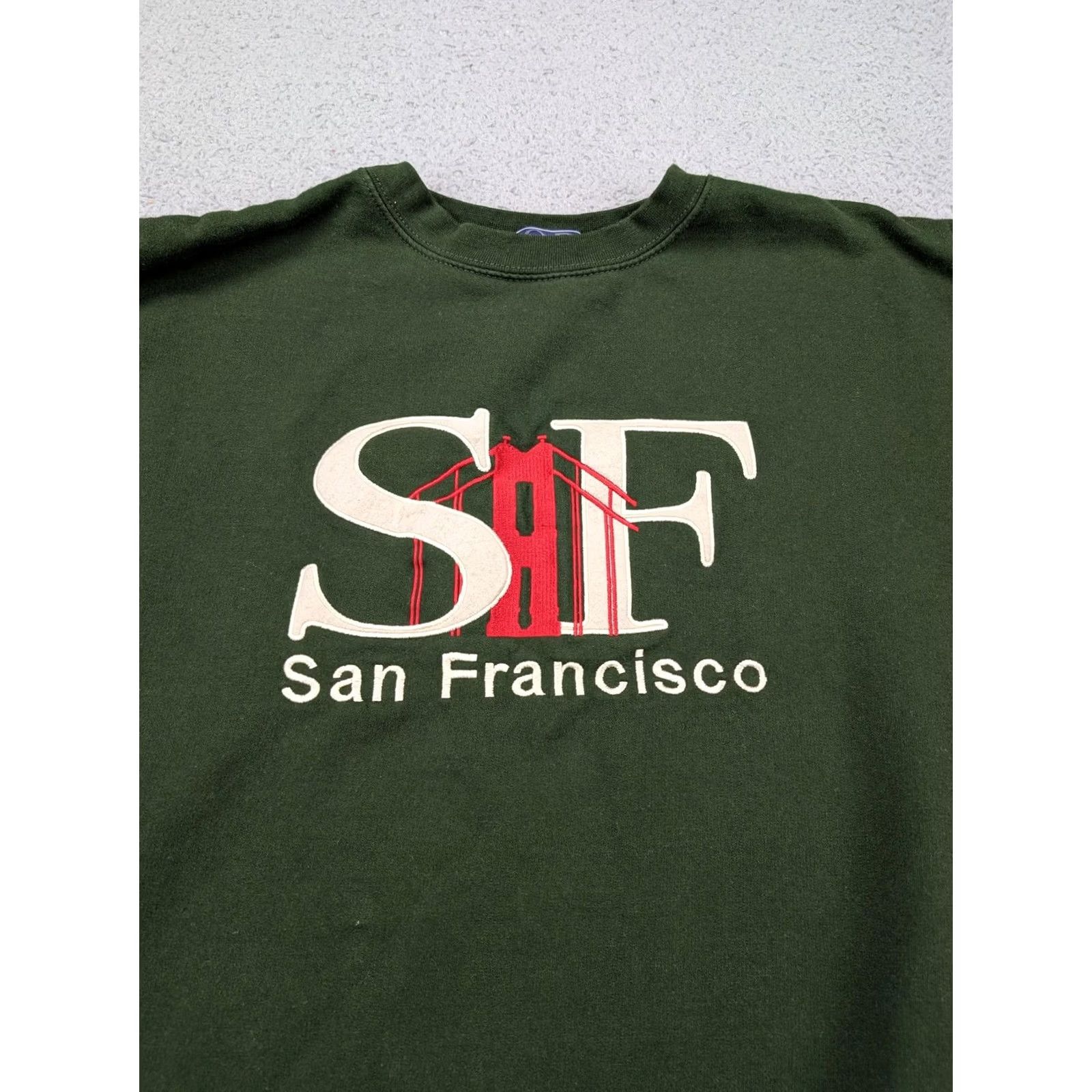 Vintage VINTAGE Ocean Beach Sweatshirt Mens Large Green San Francisco Pullover Crewneck Graphic Print Size US L / EU 52-54 / 3 - 2 Thumbnail