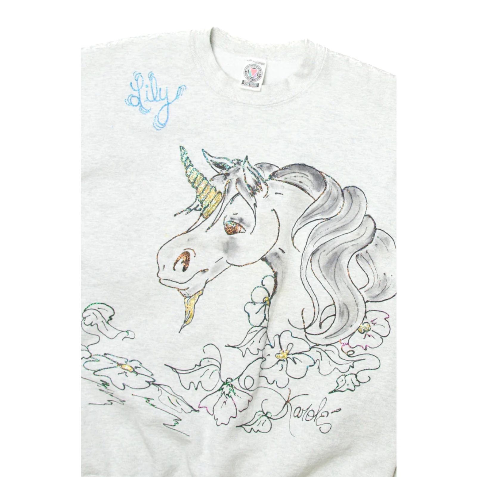 Vintage VINTAGE Munsingwear Hand-painted Unicorn Sweatshirt Shirt Adult Large Grey Cotton / Polyester Long Sleeve Queens Mens Womens Boys Girls Size US L / EU 52-54 / 3 - 2 Thumbnail