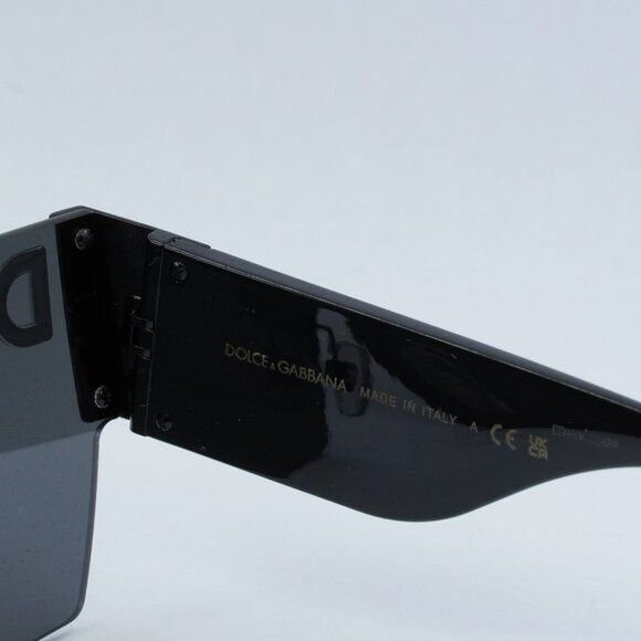 Dolce & Gabbana Dolce & Gabbana DG2233 01/87 Sunglasses Black Shield Frame Size ONE SIZE - 6 Thumbnail