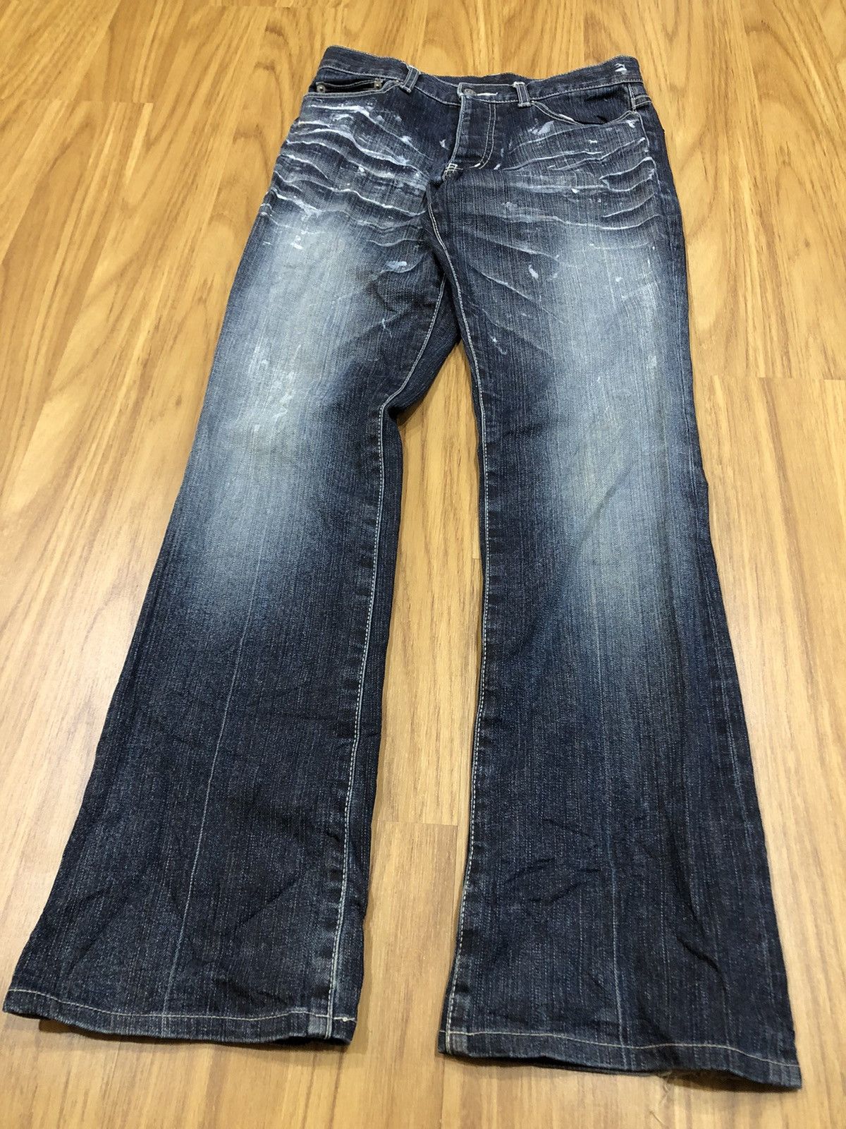 Tornado Mart Tornado Mart Flare Paint Splatter Faded Pocket Denim Size US 28 / EU 44 - 4 Thumbnail