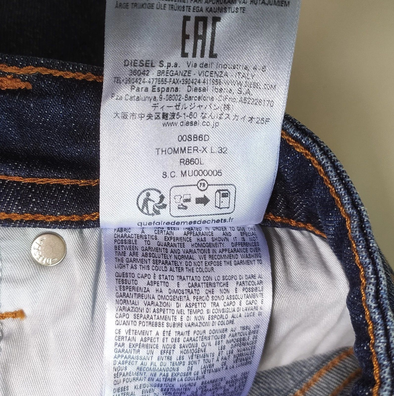 Diesel Diesel THOMMER-X L.32 MENS JEANS T/9754 Size US 28 / EU 44 - 9 Thumbnail
